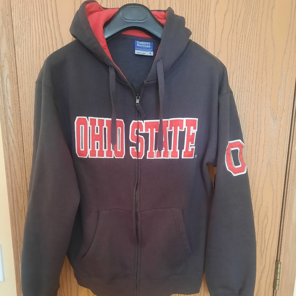 Ohio State Buckeyes Mens Full Zip Hoodie Size L